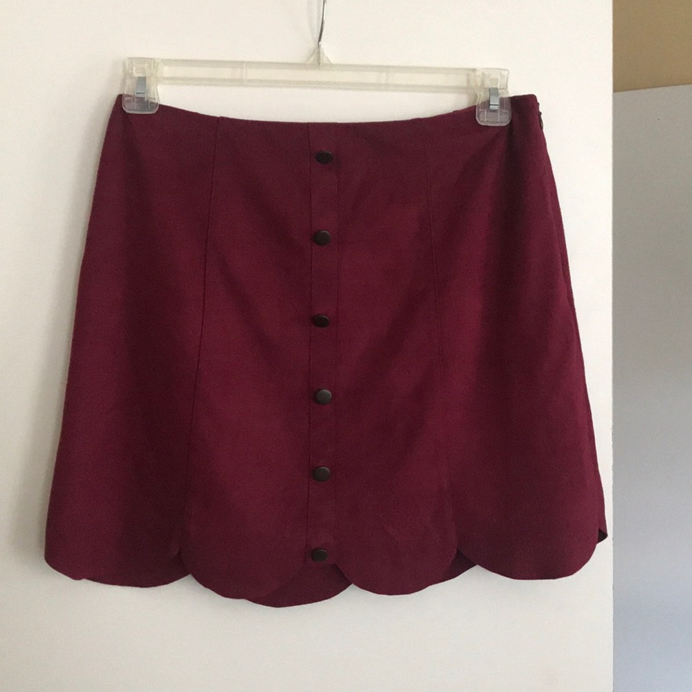 Button up suede skirt